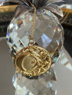 Super cool handmade Brass Medallion Pendant on 16 inch Gold Vermeil Chain Arrow Pendant, Blue Topaz Necklace, Topaz Necklace, Clover Necklace, Handmade Brass, Medallion Necklace, Pink Tourmaline, Pink Sapphire, Super Cool