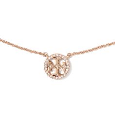 Directly from Tory Burch - Our iconic logo collection, reimagined as polished jewelry. The Miller Pave Logo Delicate Necklace is defined by understated sparkle - strung with a brass double-T charm that's traced in tiny stones. Tory Burch Official Site. Classic Round Jewelry With Logo Charm, Classic Adjustable Jewelry With Logo Charm, Adjustable Yellow Gold Jewelry With Logo Charm, Elegant Everyday Jewelry With Logo Charm, Elegant Adjustable Jewelry With Logo Charm, Elegant Rose Gold Jewelry With Logo Charm, Elegant 14k Gold Jewelry With Logo Charm, Iconic Logo, Tory Burch Miller