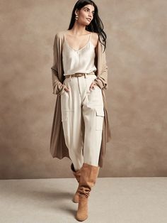 Ribbed Duster Cardigan with Silk | Banana Republic Convertible Dress, The Ritual, Getting Dressed, Duster Cardigan, Ribbed Cardigan, Oversized Cardigan, Womens Fashion Trends, Get Dressed, Ritual