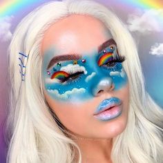 Cloud Makeup, Halloween Makeup Inspiration, Creative Eye Makeup, Crazy Makeup