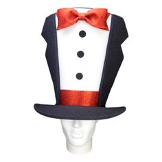 This Gala Tuxedo Hat will definitely make you stand out at your next Party, Hora Loca, Wedding, Corporate Event, Birthday, Quinceanera, or Halloween Party! It can be used as a wedding hats, top hats, photo booth props, or a party favor. Novelty Hats For Costume Party And Carnival, Novelty Hats For Carnival Costume Party, Novelty Hats For Carnival Themed Events, Red Novelty Mini Hats For Party, Novelty Red Mini Hats For Party, Red Novelty Mini Hats For Parties, Fun Costume Hats For Carnival And Themed Events, Themed Party Hat For Carnival, Themed Red Party Hat