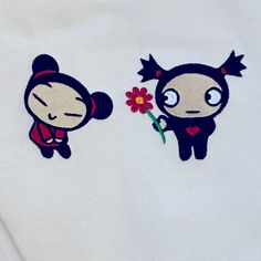 High Quality Embroidered Sweatshirt On Gildan Or Jerzees Brand. White, Medium Weight, 8.0z/Yd 50/50 Cotton Poly. Unisex. Cute Long Sleeve Embroidered T-shirt, Cute White Embroidered Sweatshirt, Store Sweatshirts, Pucca And Garu, Romantic Heart, Embroidered Sweatshirt, Sweaters Crewneck, Embroidered Sweatshirts, Hopeless Romantic