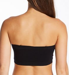 This Fashion Forms padded bandeau bra is versatile to wear under many of your favorite fashions. Comfortable, wireless, seamless bandeau bra has double layer cups with light, removable padding and ruching at the center. Fine ribbed, covered elastic underband helps keep the bra in place. Shapes and supports without underwires to leave a fuller cup look - unlike most tube bras. Loops are sewn on at inner front and back edges to add straps. Comes with one pair of convertible matching color straps w Stretch Bandeau Sports Bra With Seamless Construction, Black No-show Sports Bra With Built-in Bra, Seamless Fitted Bandeau Sports Bra, Stretch Seamless Bandeau Sports Bra, Micro-elastic Strapless Bra-friendly Tube Top, Micro-elastic Bandeau Bra With Built-in Support, Fitted Bandeau Sports Bra With Removable Pads, Solid Color Bandeau Sports Bra With Built-in Bra, Seamless Solid Bandeau Bra