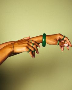 Jade Jewelry Aesthetic, Jade Bangle Outfit, Jade Bangle Aesthetic, Bangle Outfit, Jade Aesthetic, Jade Accessories, Business Ads, Funky Rings, Fancy Watches