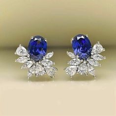 Dress Blues Marines, Women Stud Earrings, Marine Blue, Natural Blue Sapphire, Diamond Stud, Product Photos, Sapphire Diamond, Real Diamonds, Diamond Gemstone