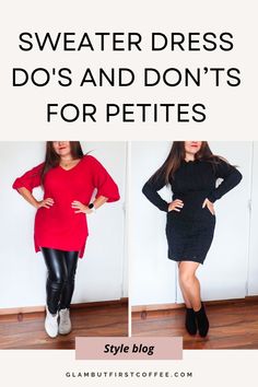 Sweater dress do's and don'ts for Petite women. Try-on style guide for Petite women- sweater dresses. Everything you need to know about sweater dresses as a Petite woman. In other words, the best style guide for short women under 5'4. In this video, you will learn how to choose your sweater dress and which dresses are the most flattering. As well as, how to style a sweater dress for Autumn or wintertime and most importantly, where to buy a sweater dress as a Petite woman! I have written about sweater dresses before but wanted to compile all the important fashion information in one video. Best sweater dress guide for Petite women under 5'4. Sweater dresses for Petite women - Fashion style guide by Petite stylist! Sweater dress style for Petite women. Sweater dresses for women under 5'4 Style A Sweater Dress, Sweater Dresses For Women, Dress For Autumn, Knitted Sweater Dress, Fashion For Petite Women, Dress Guide