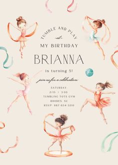 a birthday party with watercolor ballet dancers