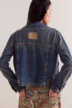 Keep it cool with this utility-inspired denim jacket from We The Free, featured in the perfect lived-in wash and boxy silhouette with statement patch pockets for an unexpected twist. **Fit:** Relaxed, boxy, semi-cropped **Features:** Washed denim fabrication, collared neckline, button-front closure, patch pockets at chest, flap pockets, button cuffs and hem **Why We | We The Free Dani Denim Jacket at Free People in Blue, Size: XS Utility Denim Outerwear With Flap Pockets, Denim Utility Outerwear With Flap Pockets, Washed Blue Denim Jacket With Patch Pockets For Fall, Trendy Denim Blue Outerwear With Patch Pockets, Relaxed Fit Utility Jacket With Flap Pockets, Spring Denim Jacket With Cargo Pockets, Casual Denim Outerwear With Cargo Pockets, Relaxed Fit Washed Blue Denim Jacket With Flap Pockets, Fall Cotton Denim Jacket With Cargo Pockets