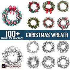 christmas wreaths with ribbons and bows