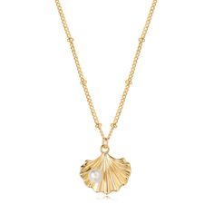 PRICES MAY VARY. Golden Pearl Shell Necklace - This stunning necklace showcases the elegance of the sea with its golden hue and exquisite pearl-embellished shell pendant, capturing the essence of maritime beauty. Ideal Size: 20"+ 2"Extender. The shell necklace is a perfect size that fits most necks comfortably. The chain is adjustable so you can wear it at your desired length. High-quality Material: The shell necklace is made of premium quality metal that is durable and long-lasting. It is 14K g Ocean Theme Jewelry, Gold Jewelry Gift, Delicate Pendant, Structural Design, Handmade Gold Jewellery, Gold Necklace Women, Shell Necklace, Necklace Size, Handmade Gold