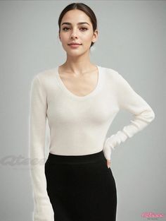 Qteee - Premium Ultra-Fine Merino Wool Knitwear: Slim-Fit Mock Neck Long Sleeve Sweater for Layering Fitted Ribbed V-neck Sweater For Winter, Fitted Ribbed V-neck Winter Sweater, Fitted Long Sleeve Knitted V-neck Sweater, Fitted Long Sleeve V-neck Knitted Sweater, Elegant Stretch V-neck Sweater For Winter, Classic Fitted Knit Top For Winter, Fitted Fine Knit V-neck Sweater, Fitted V-neck Sweater For Winter Layering, Fine Knit Stretch V-neck Sweater With Long Sleeves