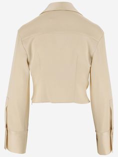 Shirt made of satin Collar V-neck Front buttoning Long sleeves Cuffs Cream Made in Italy Composition: 71% acetate, 27% viscose, 2% elastane Satin Shirt, Jeans Jumpsuit, Yoga Wear, Skirt Suit, Bridal Shoes, Dress Codes, Luxury Boutique, Valentino Garavani, Shoe Laces