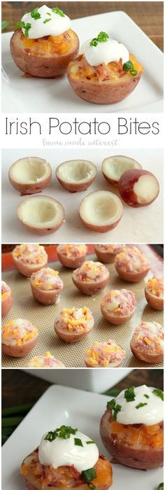 some food that is sitting on top of a white plate and in different stages of being cooked