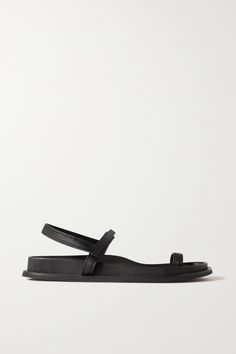 ST. AGNI's shoe collections celebrate minimalism and versatility. These 'Keko' sandals are made from soft black leather and have VELCRO®-fastening straps. Complement yours with a chrome pedicure.<br><br>This product was created using Considered Processes. Find out more about NET SUSTAIN <a href="https://www.net-a-porter.com/en-gb/campaigns/net-sustain">here.</a> Chrome Pedicure, Net Sustain, St Agni, Soft Black, Leather Working, Black Heels, Net A Porter, Flat Sandals, Black Sandals