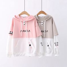 Product ID: JW3768 
 Material: Cotton 
 Color: Pink, Gray 
 Size Info: 
 One Size   Bust 104cm, Sleeve 51cm, Length 62cm White Kawaii Hoodie With Letter Print, Kawaii Cotton Hoodie Top, White Hooded Kawaii Top, White Kawaii Hoodie Top, White Kawaii Sweatshirt With Drawstring Hood, Cute Winter Tops With Pockets, Pink Kawaii Hooded Top, Pink Hooded Kawaii Tops, White Kawaii Sweatshirt For Fall