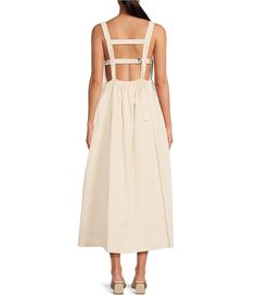 Le' AL.X Sleeveless V-Neck Side Pockets Parachute A-Line Midi Dress | Dillard's Cream Suit, Dillard's, Timeless Fashion, Clothing Accessories, A Line, Midi Dress, V Neck, Wardrobe, White