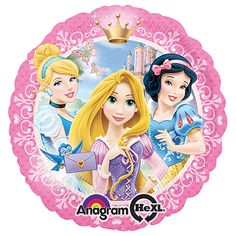 Anagram 18 inch PRINCESSES PORTRAIT Foil Balloon Holding A Bouquet Of Flowers, Princess Balloons, Princess Birthday Party Decorations, Holding A Bouquet, Pink Ball Gown, Princess Theme Party, Beautiful Princess, Disney Party, Princess Birthday Party