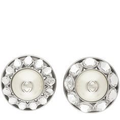 Gucci-Silver Crystal & Pearl Interlocking G Earrings - Runway Catalog Gucci Round Earrings For Formal Events, Gucci Round Earrings For Formal Occasions, Designer Silver Clip-on Jewelry, Luxury Round Gucci Earrings, Gucci Luxury Round Earrings, Luxury Gucci Earrings, Classic Gucci Jewelry With Silver-tone Logo Plaque, Elegant Gucci Jewelry With Silver-tone Logo Plaque, Elegant Gucci Jewelry With Silver-tone Logo