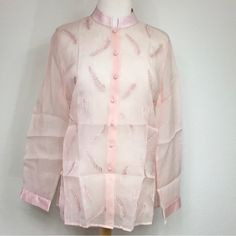 Nwt Brand New Vintage Draper’s & Damon Pink Sheer Silk Blouse. Pretty Embroidery And Beaded Buttons. Brand New- A Few Tiny Pin Holes On The Arm And Shoulder As Shown. Dry Clean Before Wearing. Vintage, Lovely,Spring, Summer, Fall, Business Casual, Career, Dressy, Retro, Streetwear, Classic, Academia. Size 10 Vintage Peasant Blouse, Black Sequin Blouse, Beaded Buttons, Fall Business Casual, Pink Satin Blouse, Classic Academia, Fall Business, Embroidered Leaf, Batwing Sleeve Blouse