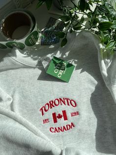 Toronto Embroidered Crewneck unisex sizing fits true to size 50/50 cotton light weight crewneck, perfect for spring / summer Christmas Sweatshirt Ideas, Canada Clothes, Embroidery Crewneck, Mens Outfit Inspiration, Embroidered Crewneck, Embroidery Sweatshirt, Stylish Dress Book, Clothing Logo, Embroidered Hoodie