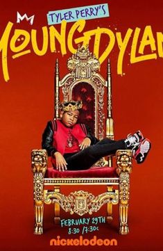 the poster for tyler perry's yeunggydylan, featuring a man sitting on