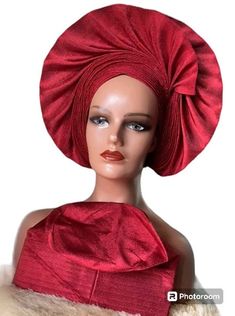 Autogele Aso-Oke Pre-Tied Ready To Wear African Nigerian Gele Headwrap, Red Autogele Aso-oke Fabrics, Nigerian Turban Headpiece for Women NEED OTHER COLORS AND DESIGNS OF AUTOGELE HEADWRAPS, BRAIDED WIGS AND AFRICAN CORAL BRIDAL BEADS, VISIT OUR SHOP HERE: https://sereneafrica.etsy.com/ Features: *100% genuine Aso-Oke. *Easy to tie and maintain. *Comfortable on the head. *Comes in plain Aso-Oke or embellished. *Comes in other lovely colours. We also make complete bridal Aso Oke outfits. We can d Traditional Red Headwrap, Red Summer Headwrap One Size, Elegant Red Headscarf One Size, Summer Wrap Turban, Elegant Adjustable Red Turban, Red Adjustable Headwrap For Party, Adjustable Red Bohemian Turban, Elegant Red Headwrap, Elegant Red Headwrap For Wedding