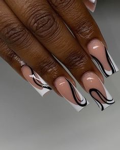 White french tip inspo Best Acrylic Nails Square, Line Design Nails, Nails For Darker Skin Tone, Unique French Tips, Toenails Ideas, Short Freestyle Nails, Trending Nail Colors, Nail Colors And Designs, Nails Board