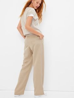 SoftSuit Trousers in TENCEL Lyocell | Gap Gap Wide Leg Linen Pants, Gap Linen Spring Pants, Gap Linen Pants For Spring, Spring Gap Linen Pants, Gap Straight Hem Bottoms For Work, Gap Straight Hem Workwear Bottoms, Casual Gap Bottoms For Daywear, Gap Linen Spring Bottoms, Gap Business Casual Pants