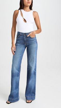 ASKK NY Juniper Wide Leg Jeans | Shopbop Chic Fitted Jeans With Zip Fly, Fitted Flare Jeans With Zip Fly, Fitted Jeans With Zip Fly, Fitted Full-length Jeans With Zip Fly, Fitted Full Length Jeans With Zip Fly, Everyday Fitted Full-length Flare Jeans, Fall Jeans With Zip Fly, Fitted Jeans With Button Closure And Straight Hem, Fitted Straight Jeans