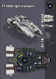 a paper model of a space ship and its parts are shown in this image, with the