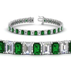 Illuminate her wrist with the lavish look of this gleaming 30ctw. diamond tennis bracelet. A row of miracles, 0.30 ct. emerald cut diamond accents radiate optimal shimmer. Each diamond is set to appear extra large and more brilliant, creating twice the sparkle. Held together with an open box clasp, this 7.0-inch bracelet is a chic mix of glamour and elegance.  Emerald cut diamonds of 14.10 Total Carat Weight with Clarity VS1 and Color H in a prong setting. Total Number Of Stones:- 47 Bracelets For 7 Inch Wrist Size. This 14 Ct. Emerald Cut Tennis Diamond Bracelet is also available in your desired choice of metals and gemstones. Free shipping within USA. One Year Manufacturing Warranty. Direct Manufacturing Prices. 30 Days Return Policy with Lifetime Upgrade.  Buy now and pay late Infinity Engagement Ring, Diamond Tennis Bracelet, Basket Set, Box Clasp, Platinum Metal, Tennis Bracelet Diamond, Best Diamond, Emerald Cut Diamonds, Green Emerald