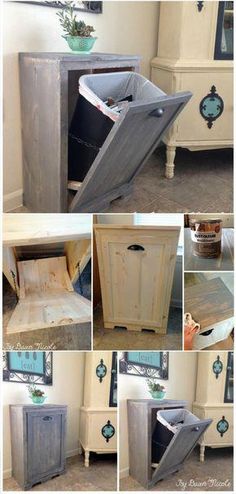 several pictures of different types of furniture in various stages of being assembled and put together