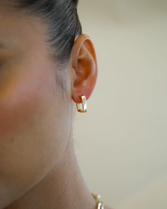 Get sleek and sophisticated with our Joss Geometric Hoops! Featuring a minimalist geometric design, these hoops can be worn everyday. EARRINGS FEATURE Material: 18K real gold/rhodium plated brass Size: 16x17mm Lead & Nickel-free b Gold Minimalist Huggie Earrings For Formal Occasions, Gold Minimalist Huggie Earrings For Formal Events, Modern Hoop Earrings For Formal Occasions, Minimalist Gold-plated Huggie Earrings, Minimalist Gold Plated Huggie Earrings, Modern Gold Plated Hoop Earrings For Formal Occasions, Modern Gold Plated Hoop Earrings For Formal Events, Modern Gold Plated Huggie Earrings, Minimalist Gold Plated Hoop Earrings With Polished Finish