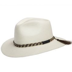 Made of genuine horsehair, this is a handcrafted hatband made to fit any fully brimmed hat. Simply pull the two tails to adjust and tighten it around the crown of the hat; securing its fit without the use of glue.Material: Genuine Handwoven Horsehair *Note: Hatband only. Hat not included. Classic Adjustable Top Hat With Short Brim, Classic Adjustable Sun Hat For Rodeo, Classic Adjustable Top Hat With Flat Crown, Classic Fedora With Adjustable Flat Crown, Classic Adjustable Fedora With Flat Crown, Adjustable Western Panama Hat With Curved Brim, Western Panama Hat With Adjustable Curved Brim, Classic Adjustable Fedora For Rodeo, Adjustable Fit Fedora For Country Events