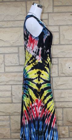 Cute Mulit colored swirl tie dye Twisted Front, sleeveless calf length dress. **Please note: I make each tie dye separately by hand so... yours will be very similar to the picture above but will also be a one of a kind piece. Processing time of 2-3 weeks is normally a worst case scenario, many of my items ship much faster. Contact me if you would like an ETA. Made of 100% lightweight 5 oz. cotton Jersey which drapes beautifully on the body. With a dress that has this much volume, you want a ligh Spring Sleeveless Hand Dyed Dress, Hand Dyed Sleeveless Spring Dress, Spring Sleeveless Hand-dyed Dresses, Hand-dyed Sleeveless Spring Dresses, Casual Hand-dyed Tie Dye Maxi Dress, Spring Hand-dyed Tie Dye Dresses, Spring Hand-dyed Tie-dye Dresses, Summer Tie Dye Dresses, Hand Dyed Tie Dye Summer Dresses