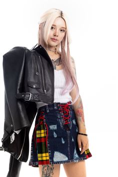 Buy jeans skirt Plaid Denim Skirt, Fitted Edgy Denim Skirt For Streetwear, Edgy Fitted Denim Skirt For Streetwear, Punk Style Denim Mini Skirt, Trendy Fall Skirt For Alternative Fashion, Trendy Skirt For Alternative Fashion In Fall, Edgy Denim Mini Skirt, Fitted Punk Denim Skirt For Alternative Fashion, Edgy Denim Skirt For Alternative Fashion