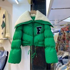 F Baddie Puffer Jacket. Brand New Green Winter Puffer Jacket, Green Long Sleeve Winter Puffer Jacket, Green Long Sleeve Puffer Jacket For Fall, Green Long Sleeve Outerwear With Padded Collar, Green Puffer Outerwear For Winter, Green Puffer Winter Outerwear, Green Winter Puffer Outerwear, Green Puffer Jacket With Padded Collar For Cold Weather, Spring Puffer Jacket With Padded Collar