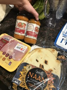 some food is laying out on the counter