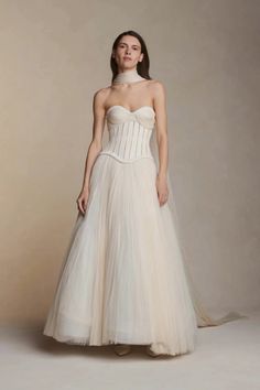 Silk Bridal Gown, Danielle Frankel, Corset And Skirt, Wedding Corset, Autumn Winter 2023, Unique Wedding Ideas, Soft Tulle, Silk Organza, Winter 2023