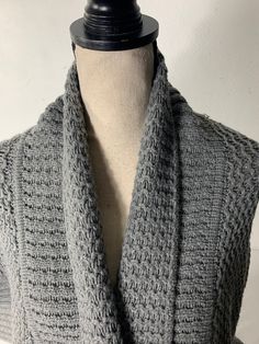 Tally Sweater Jacket Size 2X Color: grey Material: acrylic Soft and warmer bag 12L JN Grey Material, Crochet Shawl, Sweater Jacket, Crochet Scarf, Knitted Scarf, Shawl, Crochet, Grey, Color