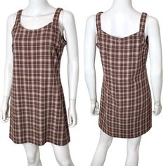 Size S Product Details: Deadstock Abercrombie & Fitch Vintage Dress. I Believe This Is From The 80s Or 90s But May Be Even Older. Back Zipper Lined Plaid Tartan Houndstooth Print Light Beige Base With Tan, Brown And Red Condition: Nwt Material: Dry Clean Only. Made In Hong Kong. Shell- 42% Wool 34% Acrylic 24% Polyester Lining- 100% Acetate Measurements- Length: 33.5” Chest: 18” Waist: 17.25” Hips: Approx. 19.5” Hi, My Name Is Tara. I Am A Lover Of All Things Fashion! I Do My Best To Provide Qua Cotton Plaid Mini Dress, Fitted Plaid Vintage Mini Dress, Fitted Vintage Plaid Mini Dress, Retro Plaid Mini Dress, Vintage Sleeveless Plaid Cotton Dress, Plaid Mini Dress With Button Closure, 90’s Plaid Mini Dress, Abercrombie And Fitch Dresses, The 80s