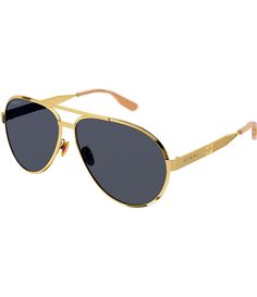 From Gucci&#x2C; the Men's Port Royale 64mm Navigator Sunglasses feature:Metal frameNavigator shapeSolid lensNot Rx ableNon-polarizedApprox. 64mm lens- 13mm bridge- 145mm templeImported. Gucci Gold Aviator Sunglasses, Gucci Aviator Sunglasses In Gold, Luxury Aviator Sunglasses With Uv Protection, Gucci Designer Aviator Sunglasses With Tinted Lenses, Modern Gucci Aviator Sunglasses, Luxury Aviator Sunglasses With Mirrored Lenses, Luxury Polarized Aviator Sunglasses, Luxury Aviator Sunglasses With Polarized Lenses, Gucci Aviator Polarized Sunglasses