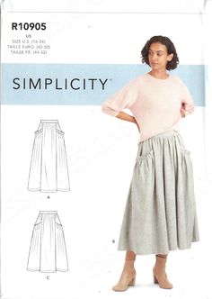 a woman in a skirt and top sewing pattern