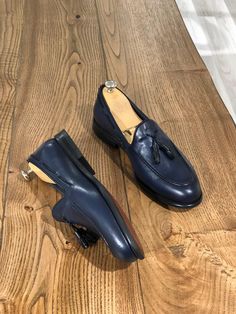 Buy Navy Blue Tassel Loafer by Gentwith.com with Free Shipping Tassel Loafers Men, Blue Loafers, Navy Blue Shoes, Leather Loafer Shoes, Best Shoes For Men, Loafers Online, Exclusive Shoes, Blue Tassel, Shoe Tags