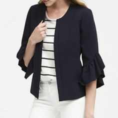 Reposhing This Item I Purchased From @Thegrayfawn. Loved It, But Ready To Rotate For Something New. Questions? Leave A Comment Below! Sleeve Jacket, Bell Sleeve, Something New, Banana Republic, Bell Sleeves, Jackets & Coats, Jackets For Women, Size 10, Navy