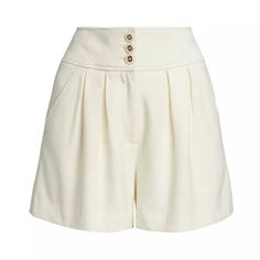 So Cute!! Originally $350 White Bottoms With Built-in Shorts For Work, Chic Cream Bottoms With Built-in Shorts, Chic White Bottoms With Built-in Shorts, White Workwear Shorts With Pockets, Chic White High-waisted Shorts, Cream Bottoms For Workwear Short Length, Cream Colored Shorts For Work, Cream Short-length Bottoms For Workwear, Chic White Workwear Shorts