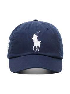 Polo Pony-embroidered cotton cap from POLO RALPH LAUREN featuring navy blue, cotton, signature Polo Pony motif, embroidered logo to the front, embroidered logo to the rear, curved peak, adjustable fit and adjustable strap to the rear. | Polo Ralph Lauren Polo Pony-embroidered cotton cap Visual Wishlist, Outdoor Fits, Money Accessories, Cap Png, Ralph Lauren Hats, Gentleman Aesthetic, Ribbon Png, Stylish Caps, Polo Pony