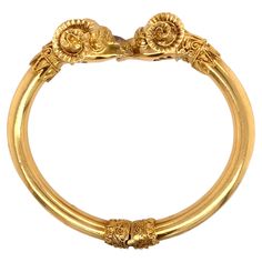 18k Gold Double Ram Head Bangle Most likely Lalaounis or Zolatas, not signed. Total weight 30.6 dwt. Bracelet is flexible and will fit size 6 inches - 8 inches. Ram Head, 6 Inches, Beautiful Jewelry, Cuff Bracelets, Ram, Gold Bracelet, Jewelry Bracelets, 18k Gold, Bangles