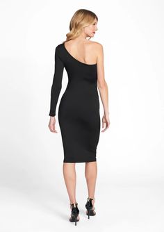 Tall Silvia One Shoulder Dress | Alloy Apparel One Shoulder Midi Dress, Tall Women, One Shoulder Dress, Shoulder Dress, One Shoulder, Cocktail Dress, Black Dress, Midi Dress, Twist