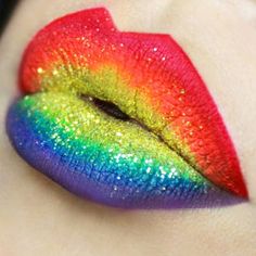 Vampy Lips, Rainbow Lips, Lipstick For Fair Skin, Orange Lips, Pride Makeup, Diy Kosmetik